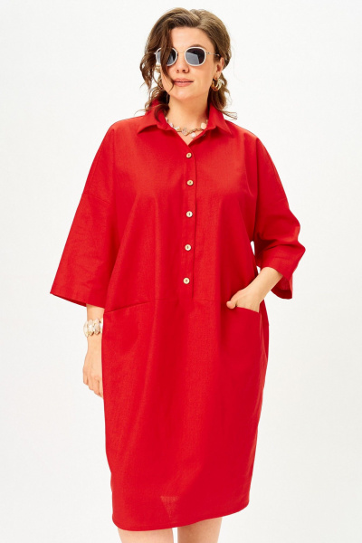 Платье SOVA 11329 красный - фото 4