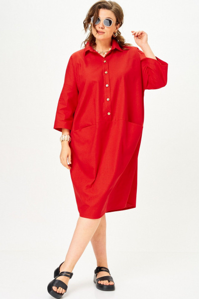 Платье SOVA 11329 красный - фото 3
