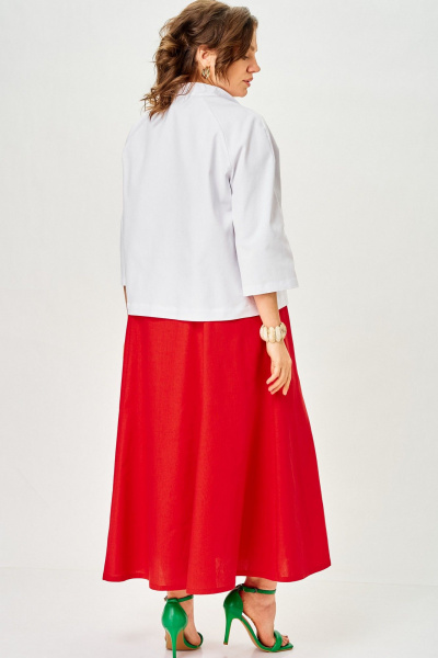 Жакет, платье SOVA 11323 белый-красный - фото 4