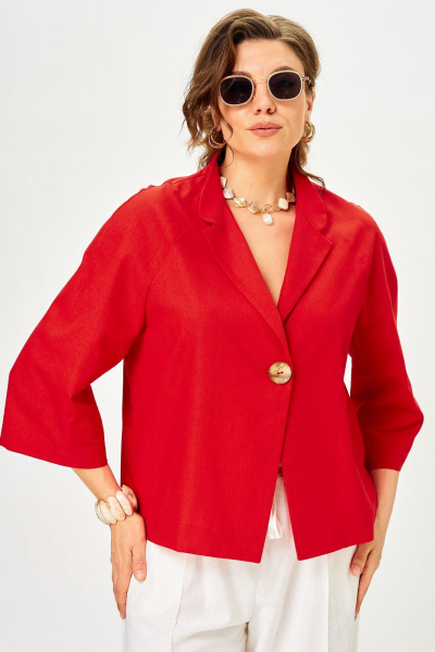 Брюки, жакет SOVA 11333 красно-молочный - фото 6