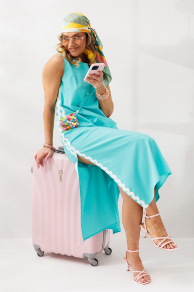 Сарафан Mubliz 321 голубой - фото 16