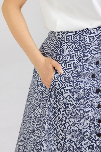 Юбка Mirolia 1301 синяя_графика - фото 4