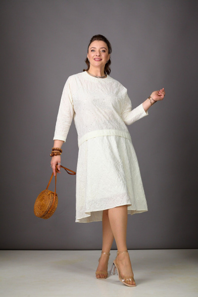 Платье Rosheli 1182 молочный - фото 7