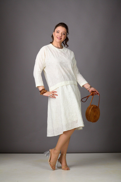 Платье Rosheli 1182 молочный - фото 6