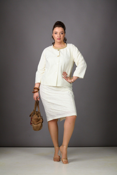 Жакет, юбка Rosheli 1188 молочный - фото 8