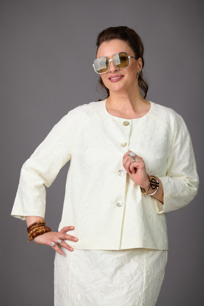 Жакет, юбка Rosheli 1188 молочный - фото 7