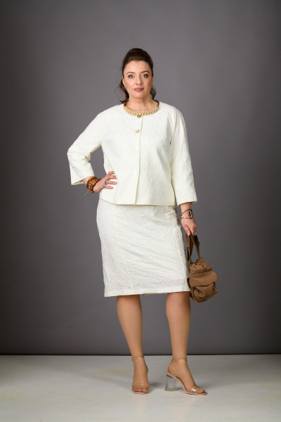 Жакет, юбка Rosheli 1188 молочный - фото 1