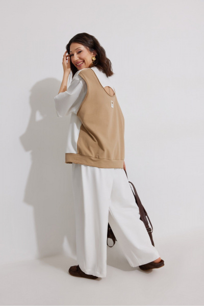 Брюки, свитшот ElPaiz 1342 молоко+кофе - фото 4