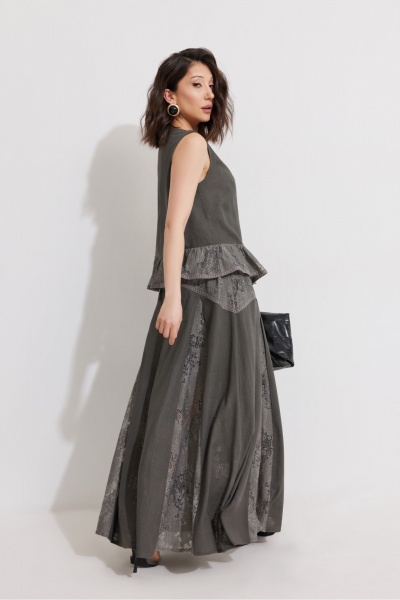 Блуза, юбка ElPaiz 1351 серый - фото 4