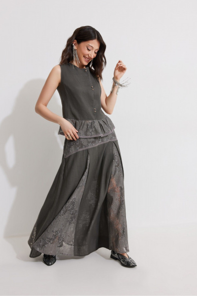 Блуза, юбка ElPaiz 1351 серый - фото 3