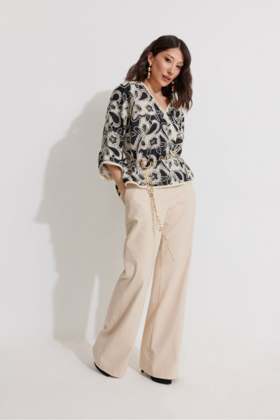 Брюки, туника ElPaiz 1353 черно-белый+беж - фото 1