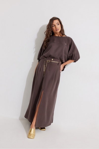 Блуза, юбка ElPaiz 1360 шоколад - фото 3