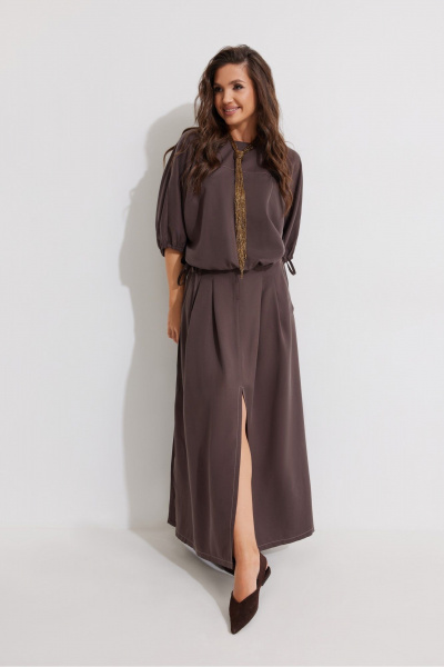 Блуза, юбка ElPaiz 1360 шоколад - фото 1