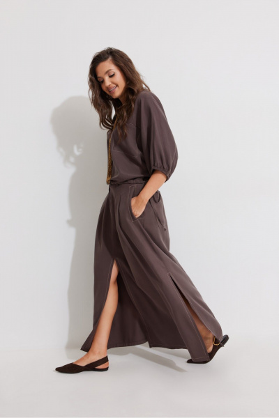 Блуза, юбка ElPaiz 1360 шоколад - фото 2