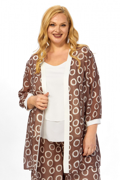 Блуза, брюки, кардиган Belinga 2337 кольца - фото 4