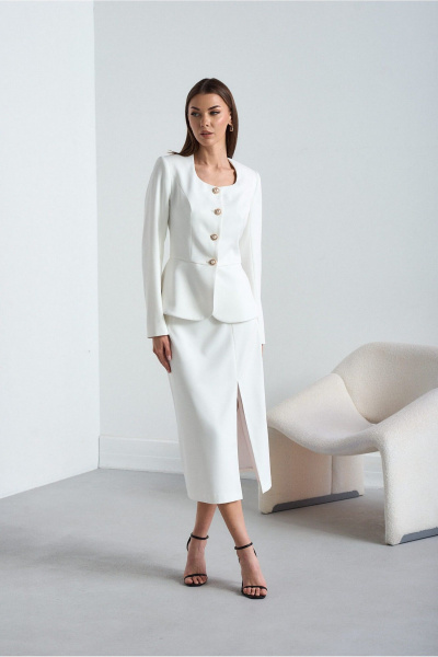 Жакет, юбка Lady Line 5126 молочный - фото 12