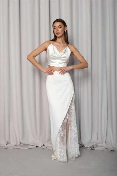 Топ, юбка Lady Line 5026 молочный - фото 8