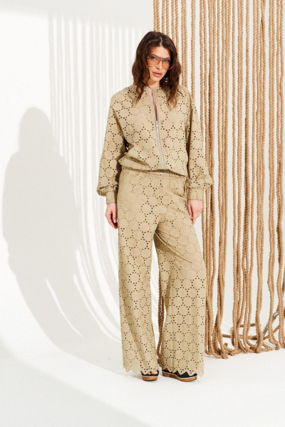 Блуза, брюки ELLETTO 15333 оливковый - фото 1