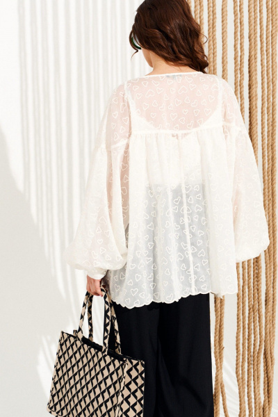 Блуза ELLETTO 13997 сливочный - фото 7