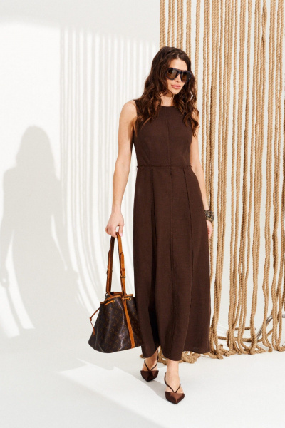 Платье ELLETTO 11124 коричневый - фото 3