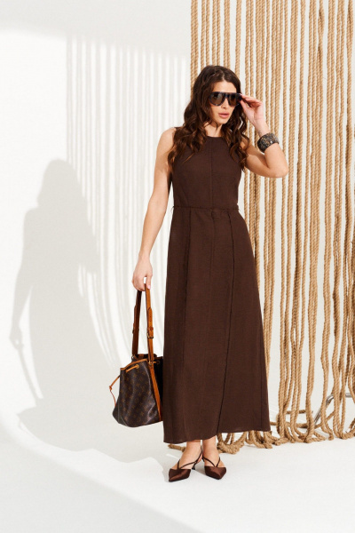 Платье ELLETTO 11124 коричневый - фото 2