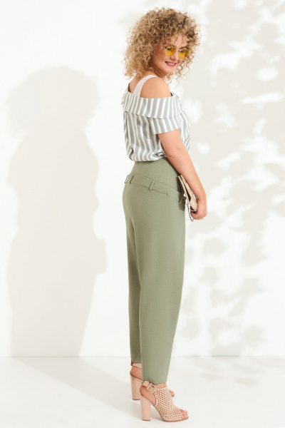 Блуза, брюки Anastasia 617 хаки_полоска - фото 2