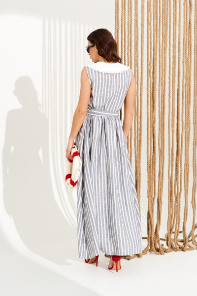 Платье ELLETTO 11128 бело-серый - фото 7