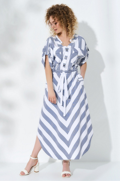 Платье Anastasia 719 серо-синий - фото 2