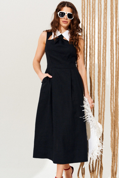 Платье ELLETTO 11129 черный - фото 3