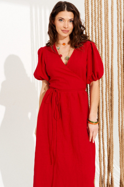 Платье ELLETTO 11131 красный - фото 4