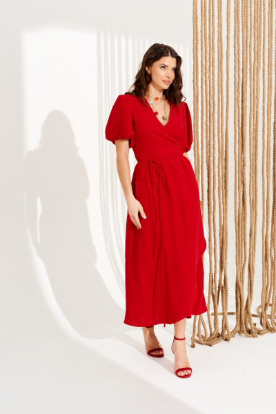 Платье ELLETTO 11131 красный - фото 2