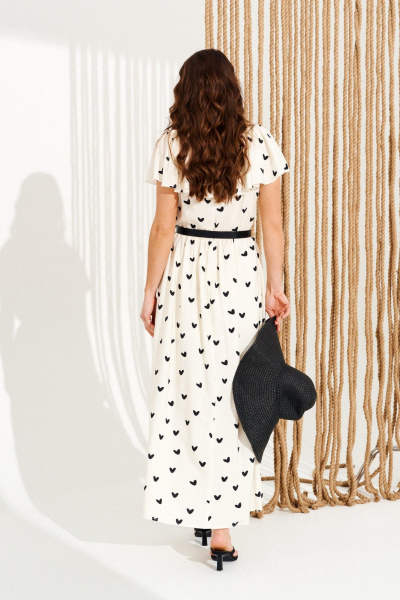 Платье ELLETTO 11137 молочно-черный - фото 6