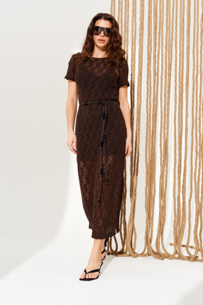 Платье ELLETTO 11139 коричневый - фото 2