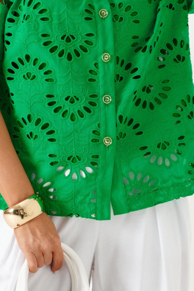 Блуза, брюки Beautiful&Free 6463  бело-зелёный - фото 6