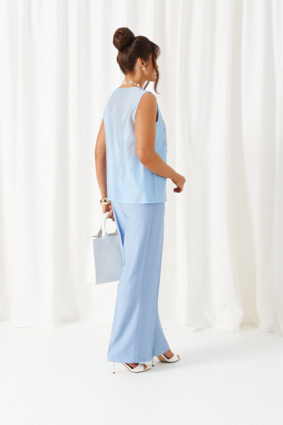 Брюки, жакет, топ Beautiful&Free 6469 голубой - фото 8