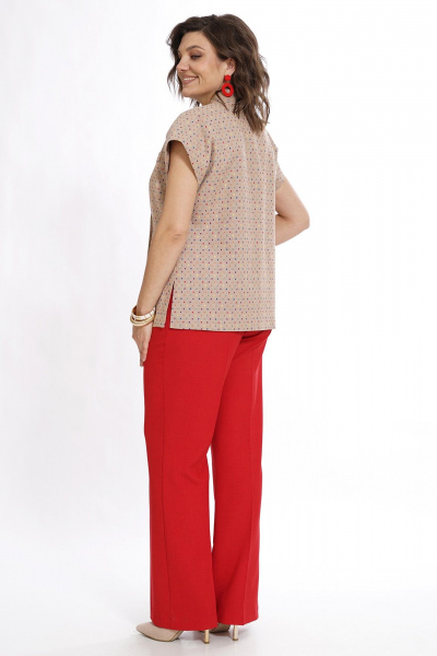Брюки, жилет Alani Collection 2524 красный_мультиколор - фото 6