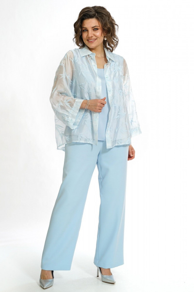 Блуза, брюки, топ Alani Collection 2552 голубой - фото 6