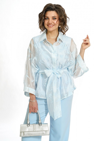 Блуза, брюки, топ Alani Collection 2552 голубой - фото 4