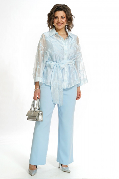 Блуза, брюки, топ Alani Collection 2552 голубой - фото 2