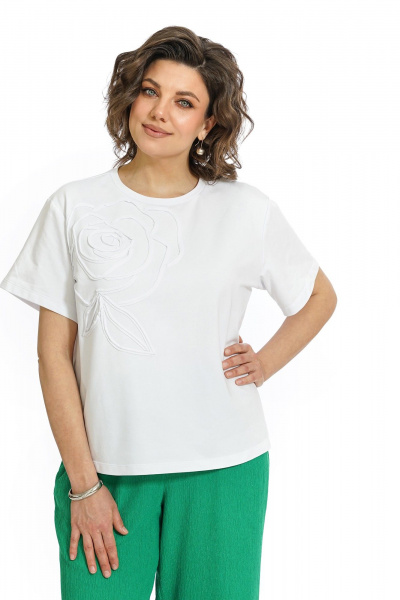 Блуза, брюки Alani Collection 2560 молоко-зеленый - фото 6