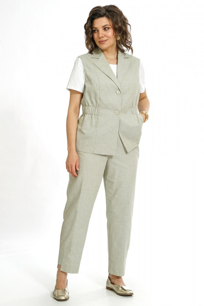 Брюки, жилет Alani Collection 2562 олива - фото 7