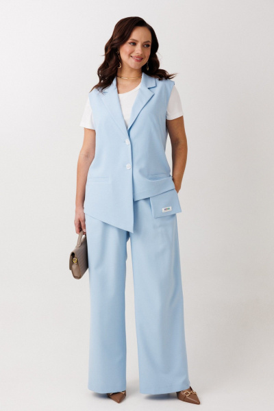 Блуза, брюки, жилет Mubliz 3365 голубой - фото 27