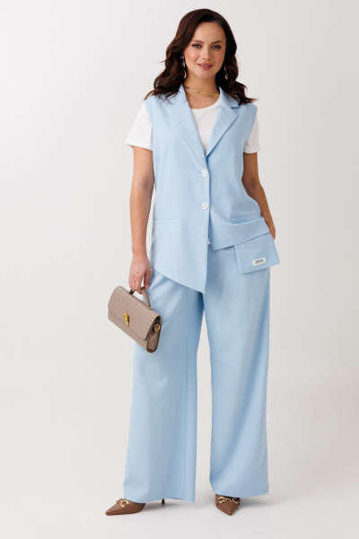Блуза, брюки, жилет Mubliz 3365 голубой - фото 26