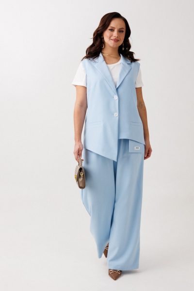 Блуза, брюки, жилет Mubliz 3365 голубой - фото 25