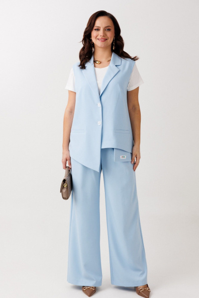 Блуза, брюки, жилет Mubliz 3365 голубой - фото 24