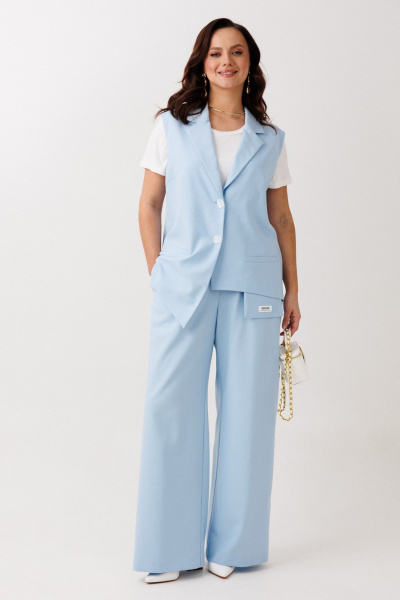 Блуза, брюки, жилет Mubliz 3365 голубой - фото 20