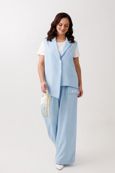 Блуза, брюки, жилет Mubliz 3365 голубой - фото 19