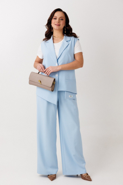 Блуза, брюки, жилет Mubliz 3365 голубой - фото 1