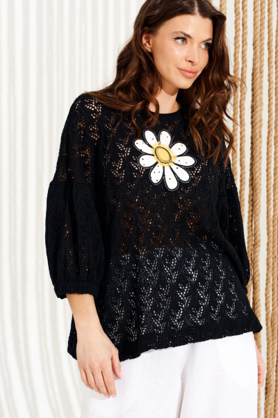 Джемпер ELLETTO 13010 черный - фото 3