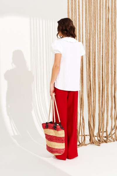 Блуза ELLETTO 13954 белый - фото 5